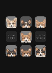 DOGS -Welsh Corgi 01- BLACK/GRAY