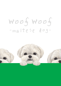 Woof Woof - Maltese dog - WHITE/GREEN