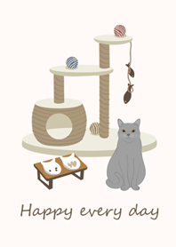 可愛居家貓咪(灰色貓咪)