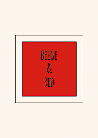 Beige & Red 2 (Bicolor) / Line Square