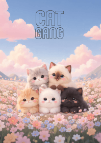 Cute Cat Gang In Flower