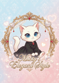 Fluffy White Cat Misty: Elegant Style