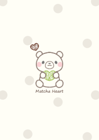 Polar bear and heart beige dot