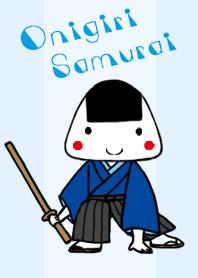 可以的主題。身穿日本和服的御飯糰武士。