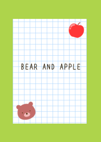 BEAR AND APPLE GRAPH PAPER/RED/GREEN