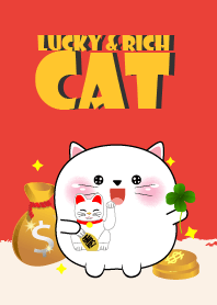 Love Lucky & Rich White Cat