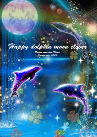 Happy dolphin moon clover