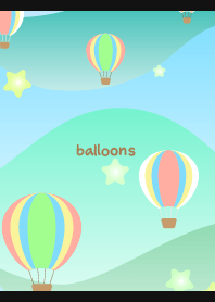 空と気球と星 黒色