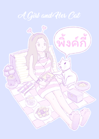 A Girl and Her Cat [Pinkkie]