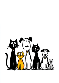 The Motley Crew of Meows and Woofs