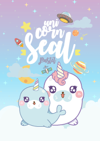 Seal Unicorn Galaxy Pea flowers Pastel