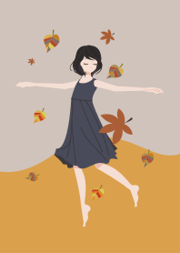 Girl dancing on leaf