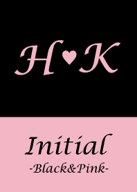 Initial "H&K" -Black&Pink-