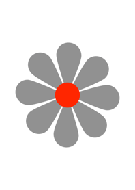 Simple Gray Flower [ White ] Ver.1