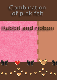 Combination of pink felt<Rabbit,ribbon>