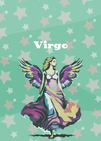 virgo constellation on blue green