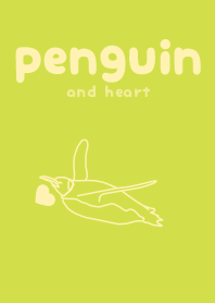 penguin & heart Lettuce green