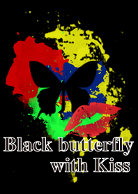 Black butterfly with Kiss