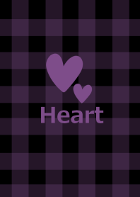 Purple heart and black check pattern