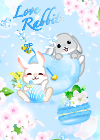 Love rabbit (blue diamond, macaron)