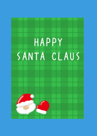 HAPPY SANTA CLAUS-GR CHECKERED-BLUE-YEL