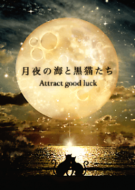 月夜の海と黒猫たち【運を引き寄せ】