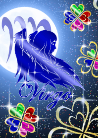 Virgo -four Leaf Clover Moon blue-