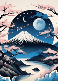 Lukisan Ukiyo-e Gunung SG4Y7