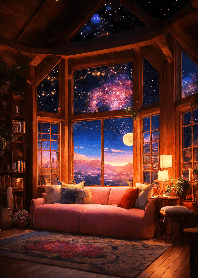 Bright starry night sky