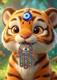 Hamza hand amulet : Tiger