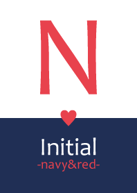Initial "N" -navy&red-