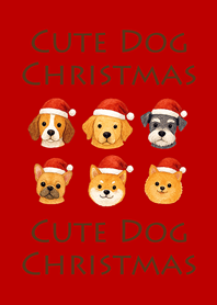 Cute dog Christmas-red