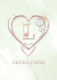 [ L ] Heart Charm & Initial  - Green