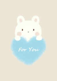 mokomoko heart -rabbit- beige 2