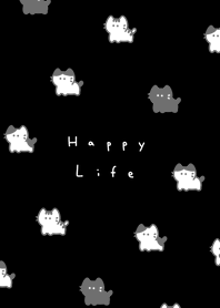 Small Cats (pattern)-black white.