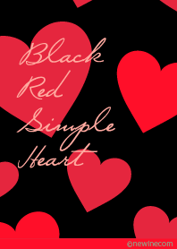 ブラック レッド シンプル ハート
