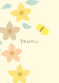 3color flowers and butterflies11 Japan