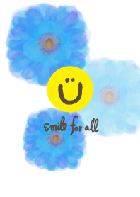 Watercolor Blue flower - smile12-