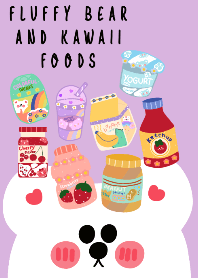 Fluffy bear and kawaii foods