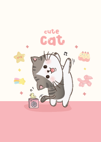 แมวน่ารัก : happy time (pink)