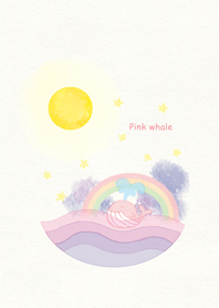 ピンクのクジラと夜の海