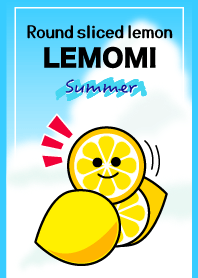 Sliced lemon and summer cloud world.