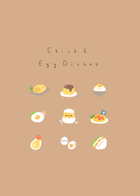 Chick & Egg Dishes /yellow beige