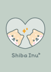 柴犬キラキラ[くすみグリーン]