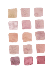 Watercolor squares red and pink yukanco