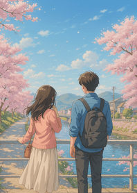 Spring Riverside Cherry Path