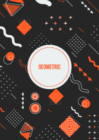Geometric Diagonal Black Deep Orange