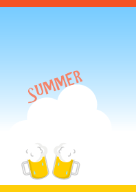 beer in summer on red & yellow