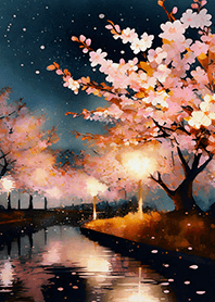 美しい夜桜の着せかえ#2691