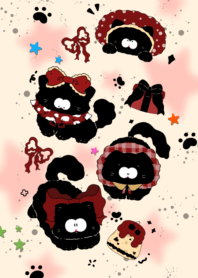 Black cat with a big hat